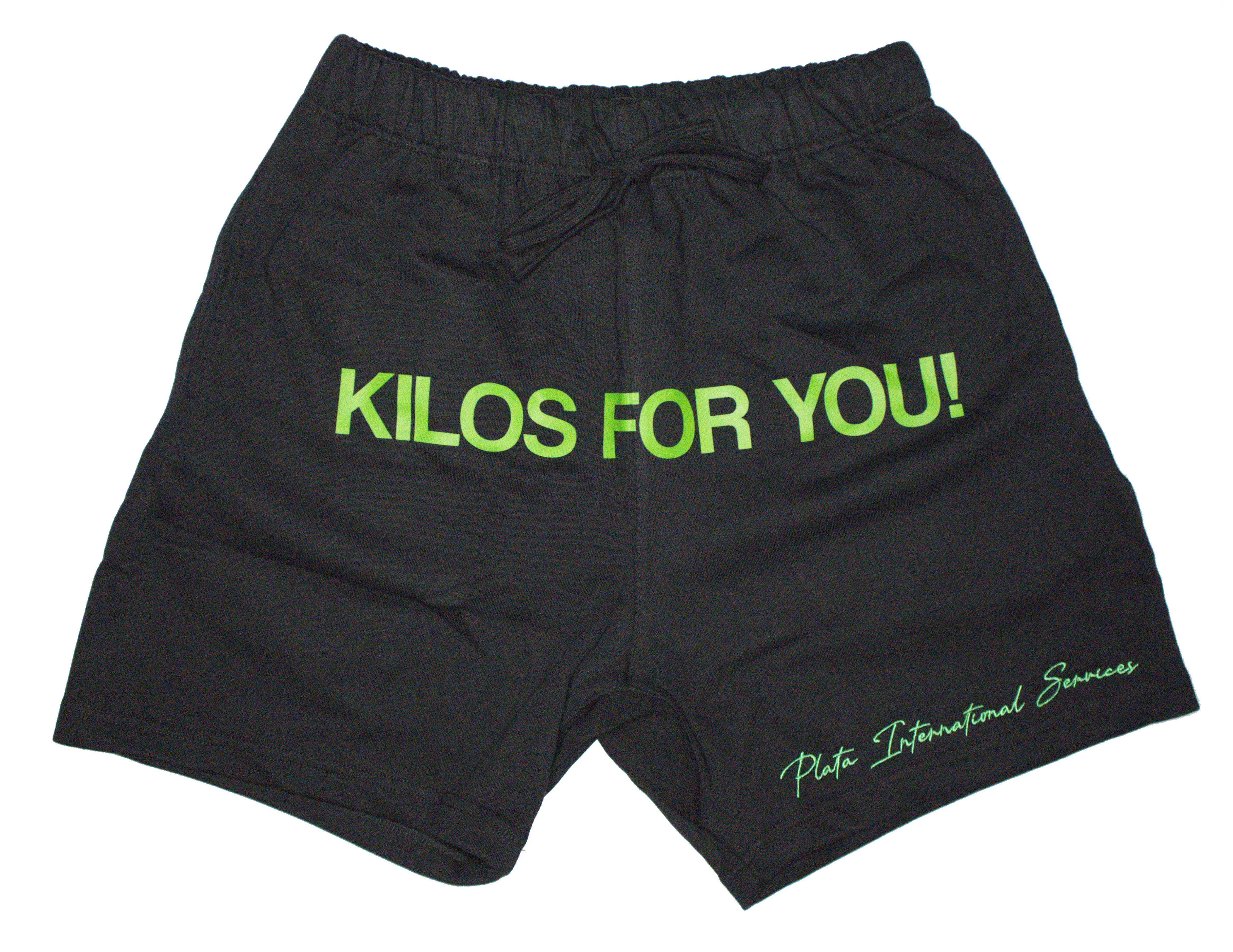 "IN PLATA WE TRUST" GREEN SHORTS